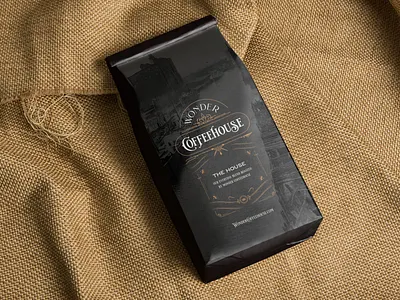 Wonder Coffeehouse Brand Identity bag branding coffee cup drink food historic logo ornate packaging shop typography waffle wonder