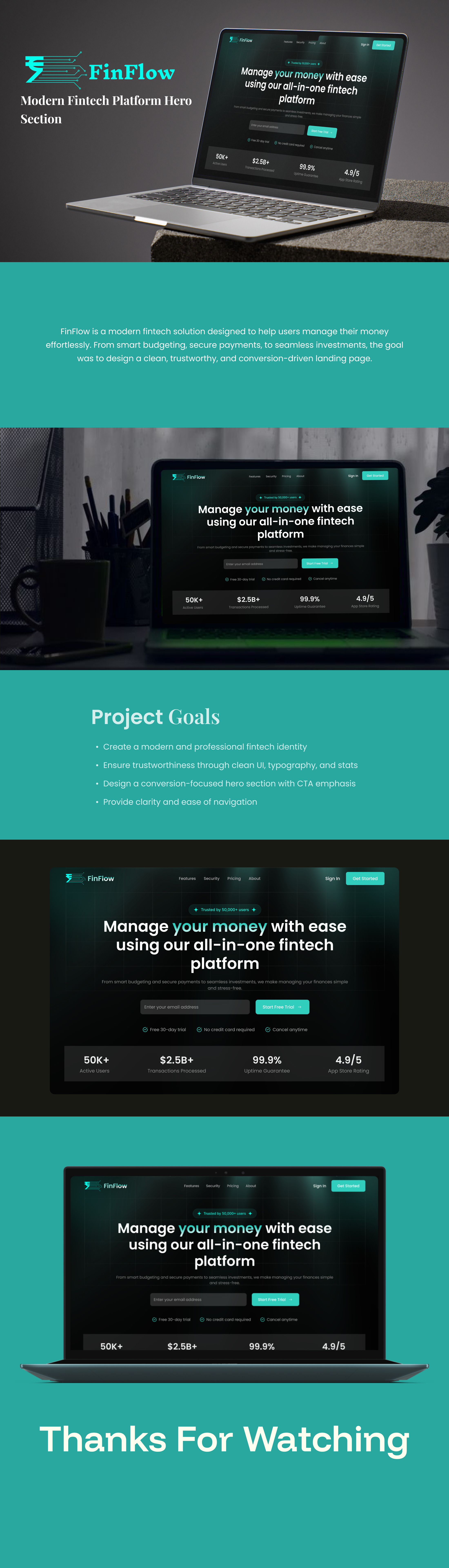 Fintech Website Hero Section app design finance app finance website fintech fintech app fintech hero section fintech logo fintech website landing page ui fintech ux design website