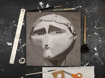 Lunaticus, studio collage eyes illustration paper paper collage portrait scissors studio