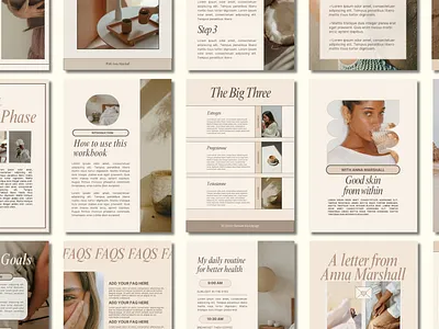 Canva workbook for health coaches, nutritionists | minimalist branding canva design health coach nutritionist online courses templates workbook