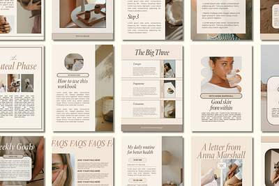 Canva workbook for health coaches, nutritionists | minimalist branding canva design health coach nutritionist online courses templates workbook