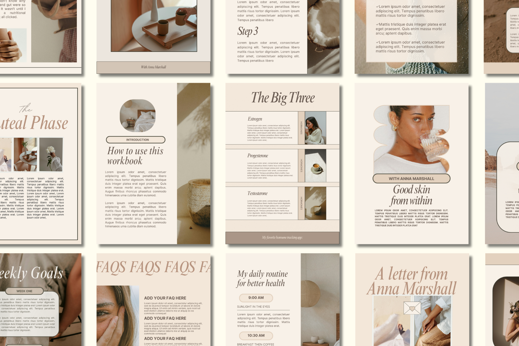 Example of Canva Wellness Workbook Template