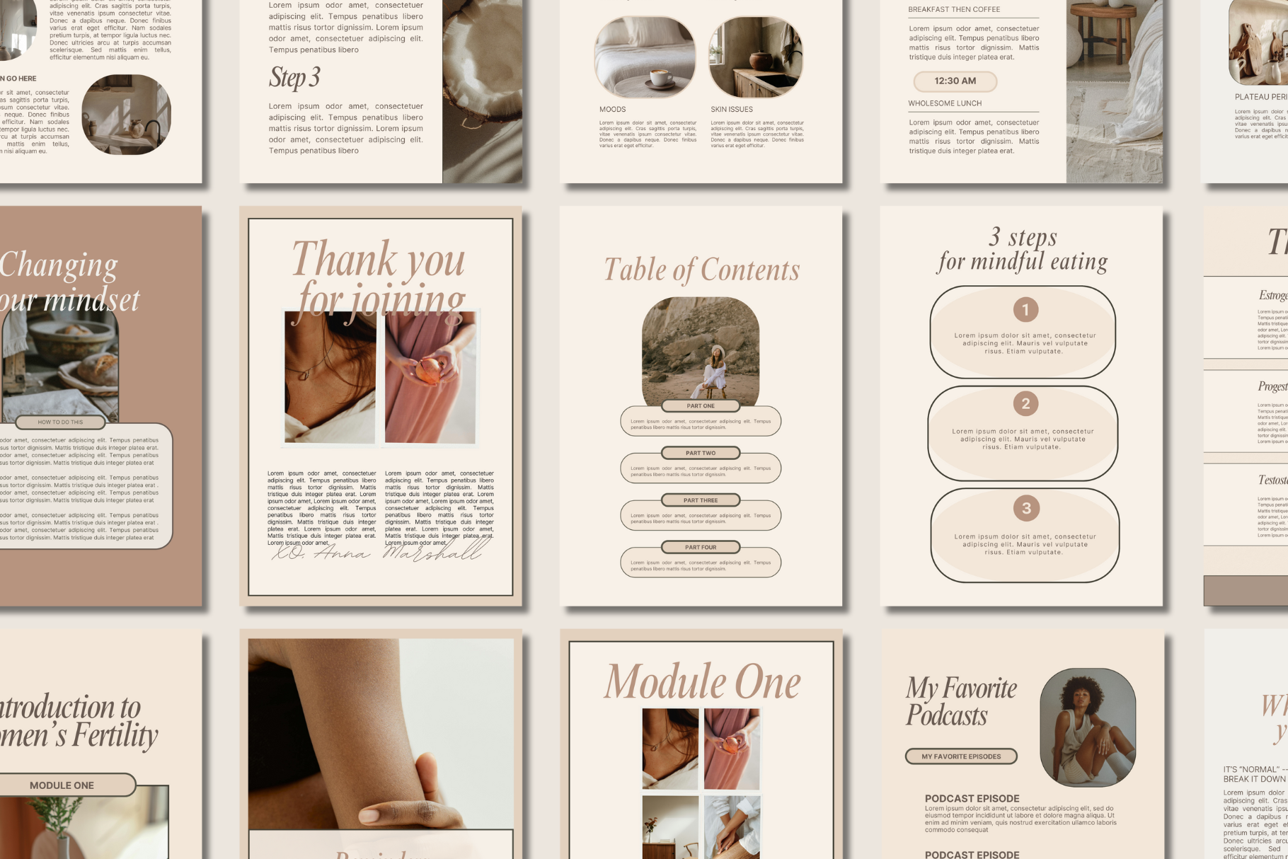 Example of Canva Wellness Workbook Template
