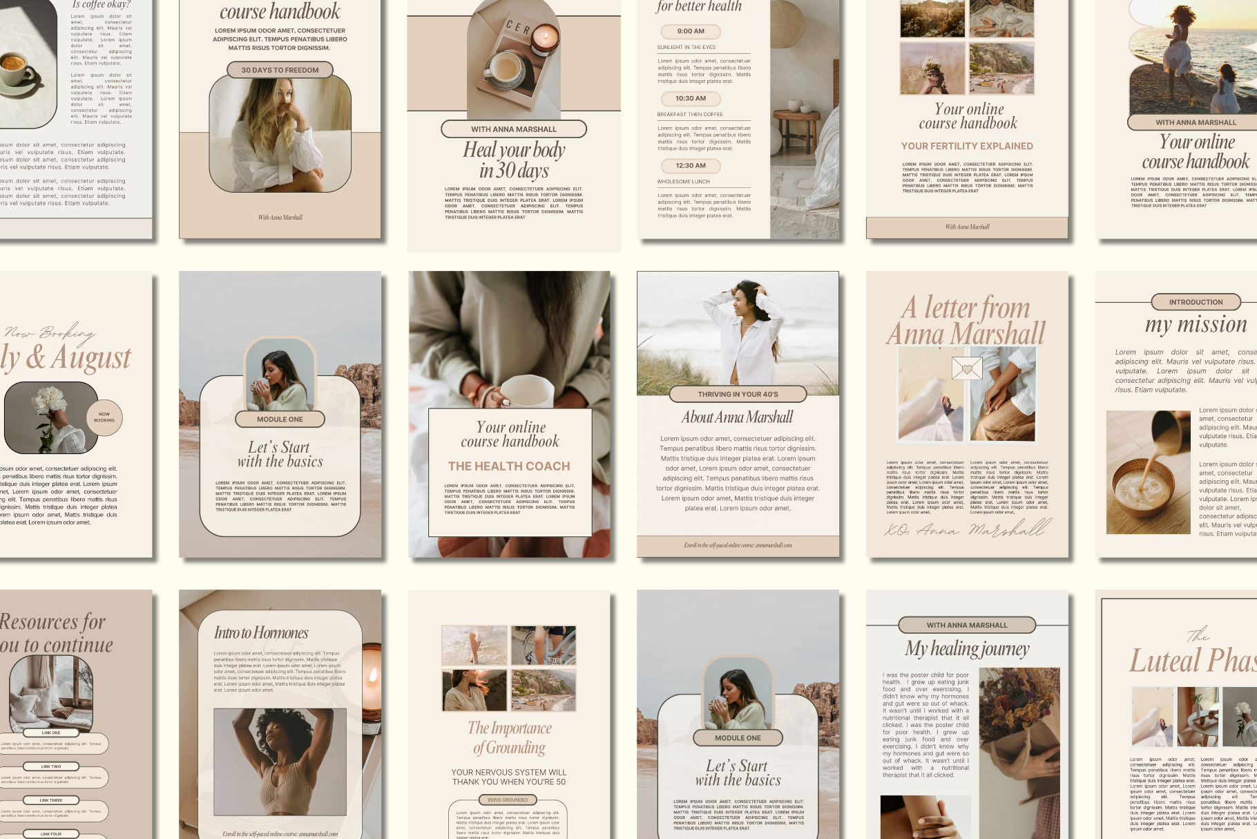 Example of Canva Wellness Workbook Template