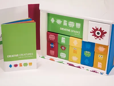 Creative Creatures Brand Identity & Learning Kit art branding children classroom creative creature curriculum education icon illustration kid learning logo monster packaging play student teacher