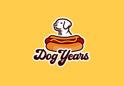 Dog Years Logo Redesign (American Pie) american pie buns classic diner dog fast food food hot dog mustard restaurant