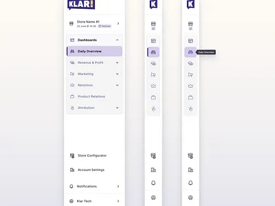 Menu expanded and collapsed accordion menu app navigation collapsed menu dashboards drawer menu expanded menu left side navigation menu hover menu icons menu navigation menu settings navigation reporting saas saas analytics app selector menu store selector
