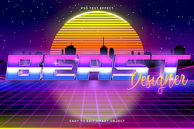 Editable 80s Synthwave Logo Mockup Text Effect [Photoshop] 80s logo mockup 80s text effect retrowave synthwave vaporwave aesthetic