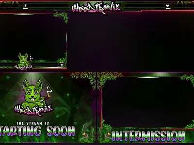 Weed Twitch Overlay Pack design gaming logo logo overlays stream overlay twitch