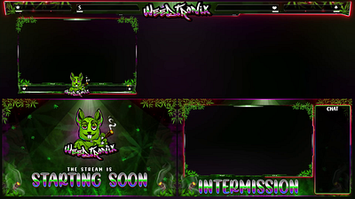 Weed Twitch Overlay Pack design gaming logo logo overlays stream overlay twitch