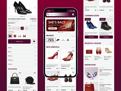 Fashion E-commerce App Design – Home, Product & Cart Pages app concept cart design design ecommerce app ecommerce design fashion ecommerce home screen ui minimalism minimalist ui mobile ui modern ui design shoes shopping shopping app ui design uiux design web design