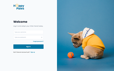 Happy Paws - Sign In & Sign Up sign in sign up ui web design