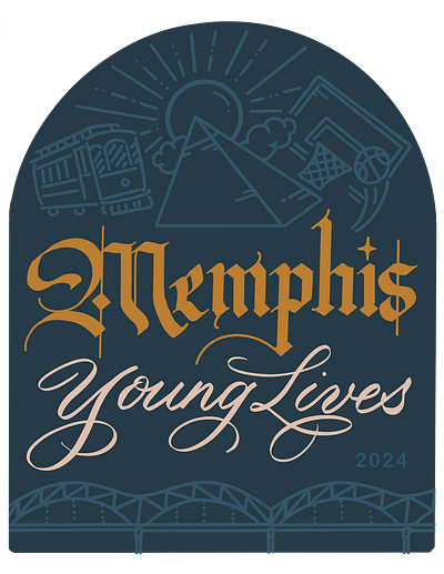 Memphis Young Lives branding calligraphy icons illustration lettering procreate t shirt design typography