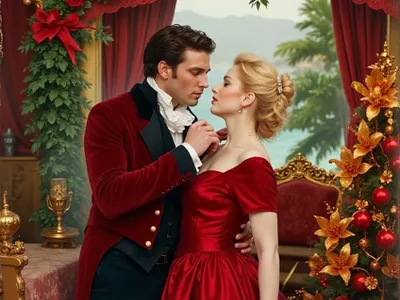 YULEIDE REGENCY ROMANCE cover art work graphic design