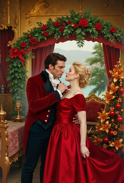 YULEIDE REGENCY ROMANCE cover art work graphic design