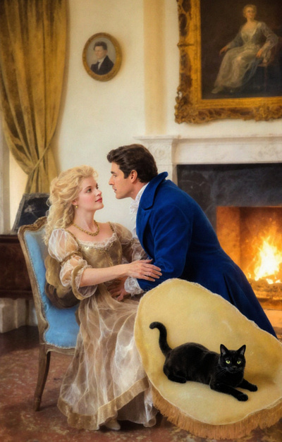 The Lady Prefers her cat cover art work graphic design