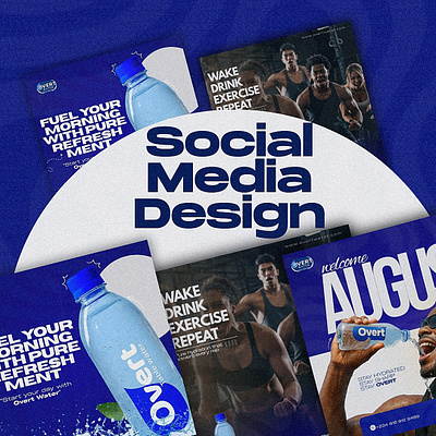 SOCIAL MEDIA DESIGN FOR OVERT TABLE WATER 3d animation branding graphic design logo motion graphics ui