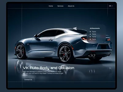 VK Auto Body Shop landing page/website app auto branding car graphic design home screen landing page luxury shop ui ux ux design website