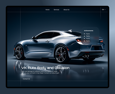 VK Auto Body Shop landing page/website app auto branding car graphic design home screen landing page luxury shop ui ux ux design website