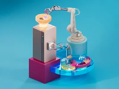 Robot Candy Factory 3d animation cinema4d design graphic design motion graphics