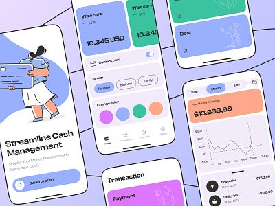 Mobile App UX UI Design for Financial Management branding figma graphic design logo prototyping ui uiix wireframing