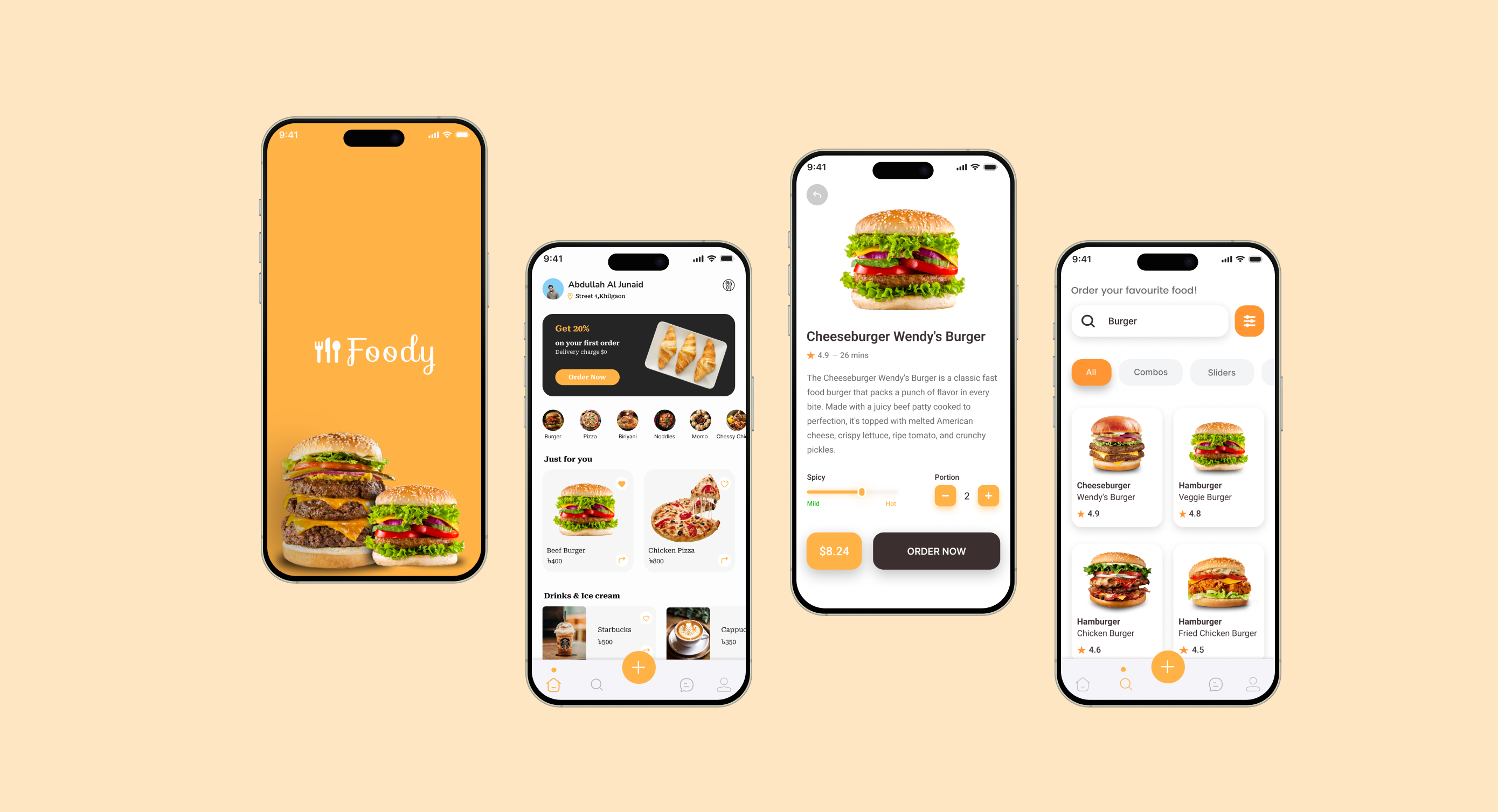 Foody – Food Delivery App UI app design deliveryapp foodapp fooddelivery ui