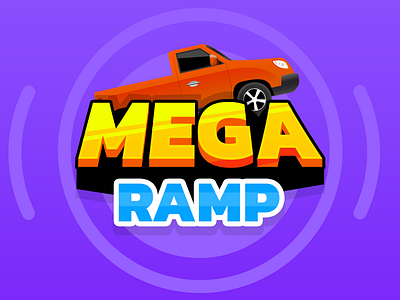 MEGA RAMP_GAME TITLE branding casual game design game game title graphic design illustration logo typography ui ux vector