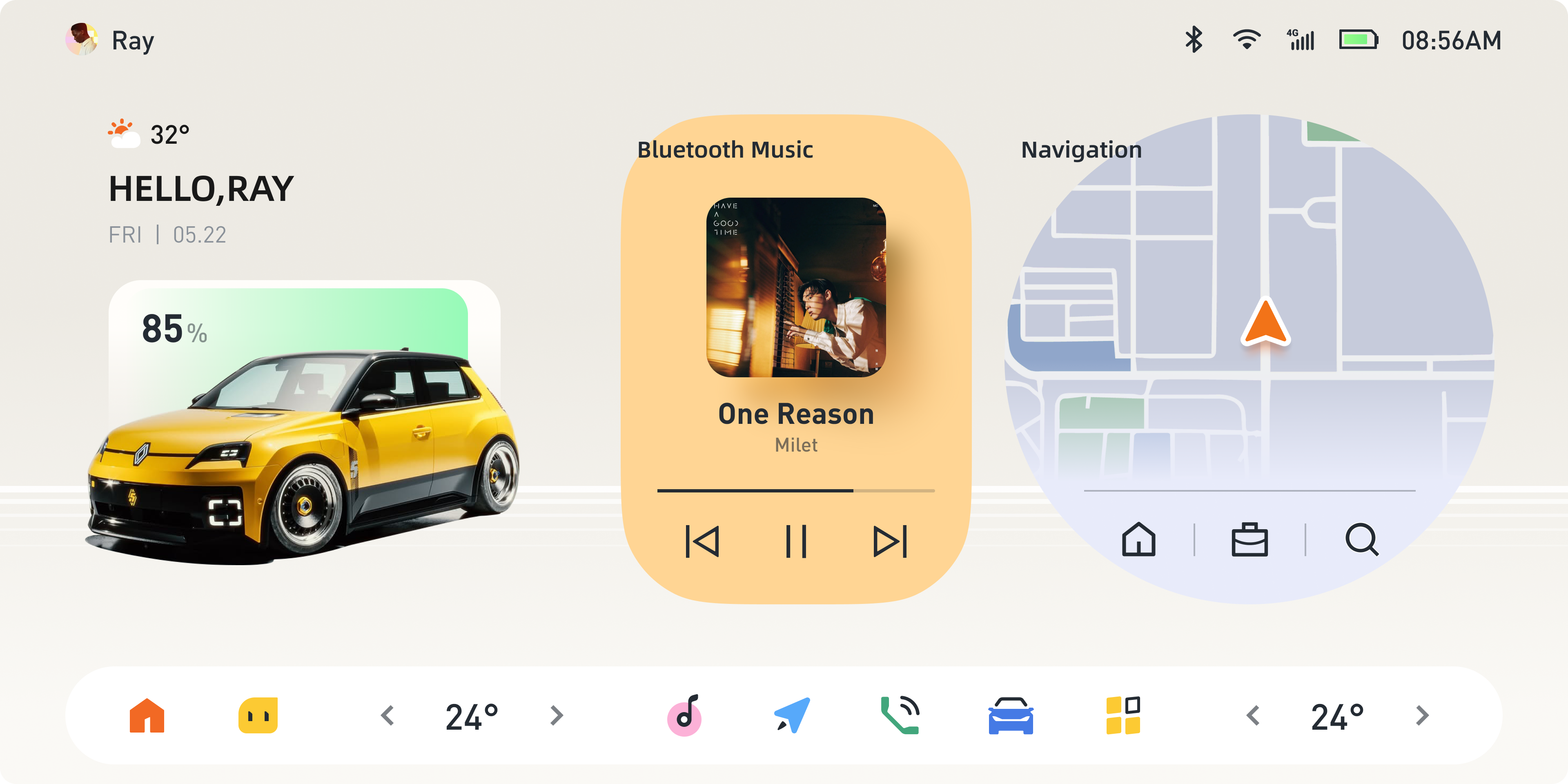 HMI UI Concept auto hmi car ui china hmi interface ui vehicle console control panel