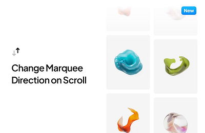 Change Marquee Direction on Scroll 3d animation branding colorful cursor direction figma gradient homepage landing page marquee motion design mouse new pixfort scroll sketch template theme wordpress