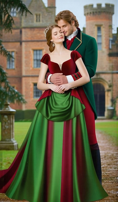 First Yuleide together cover art work graphic design historical romance yuleide