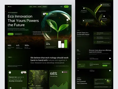 Eco Technology Website business design green house plant landing page nature plant plantsy product renewable energy tech website techno ui ux web app website