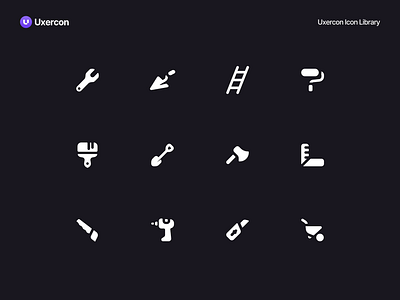 Construction - Uxercon Icon Library animation architecture builder building business construction construction icon design engineer engineering figma icon icon design iconography industry logo ui uiux ux uxercon