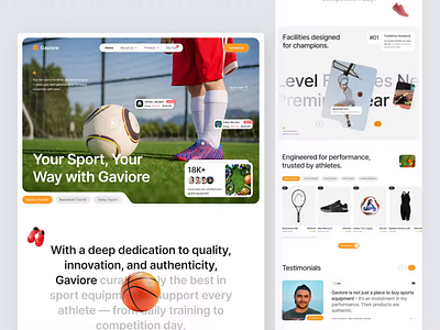 Gaviore - Sport Ecommerce Webiste app design branding design graphic design illustration logo ui uiux ux web design