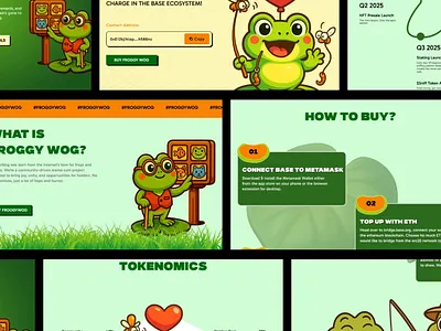 Meme Coin Landing Page animation creativedesign dailyui dribbbledesign froogywog interfacedesigner landingpagr memecoinlandingpage minimaldesign moderndesign motionui productdesign uidesign uidesigners uiinspiration uiux uxdesign webdesign websitedesign webui