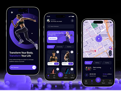 Fitness app design app app design application coach fitness app fitness club fitness tracker fitness trainer app gym app mobile app sport training workout app