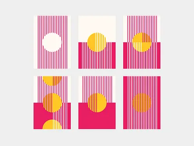Geometric Posters abstract bold bright colors geometric posters geometric shapes geometry graphic design minimal modern pink poster poster design shapes ui ux visual design yellow