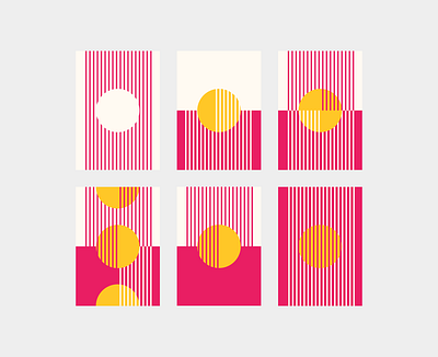 Geometric Posters abstract bold bright colors geometric posters geometric shapes geometry graphic design minimal modern pink poster poster design shapes ui ux visual design yellow