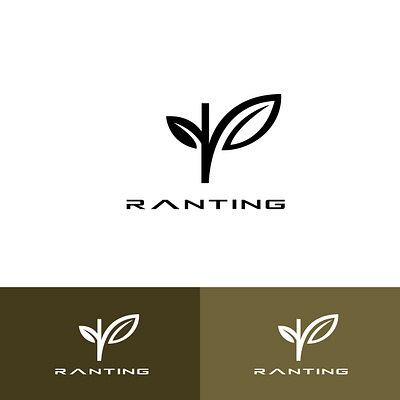initial lowercase letter R twig leaf logo design vector branding graphic design logo motion graphics