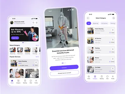Home Service mobile app Concept. animation app app design appliance repair carpentry clean ui cleaning app cleaning services creativepeoples design electrical services home services house cleaning mobile app plumbing services remodeling services ui ui design uiux