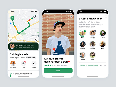 Rideshare Mobile App Designe drive driving ios map map tracking mobile app mobile design mobile service rideshare riding ui interface