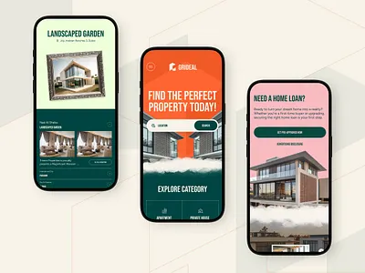 Grideal Real Estate Website Design | Mobile Responsive animation app design design focotik landing page ui landingpage design mobile app design mobile responsive property property listing real estate real estate website responsive design uae real estate ui ui design uiux website website design website ui