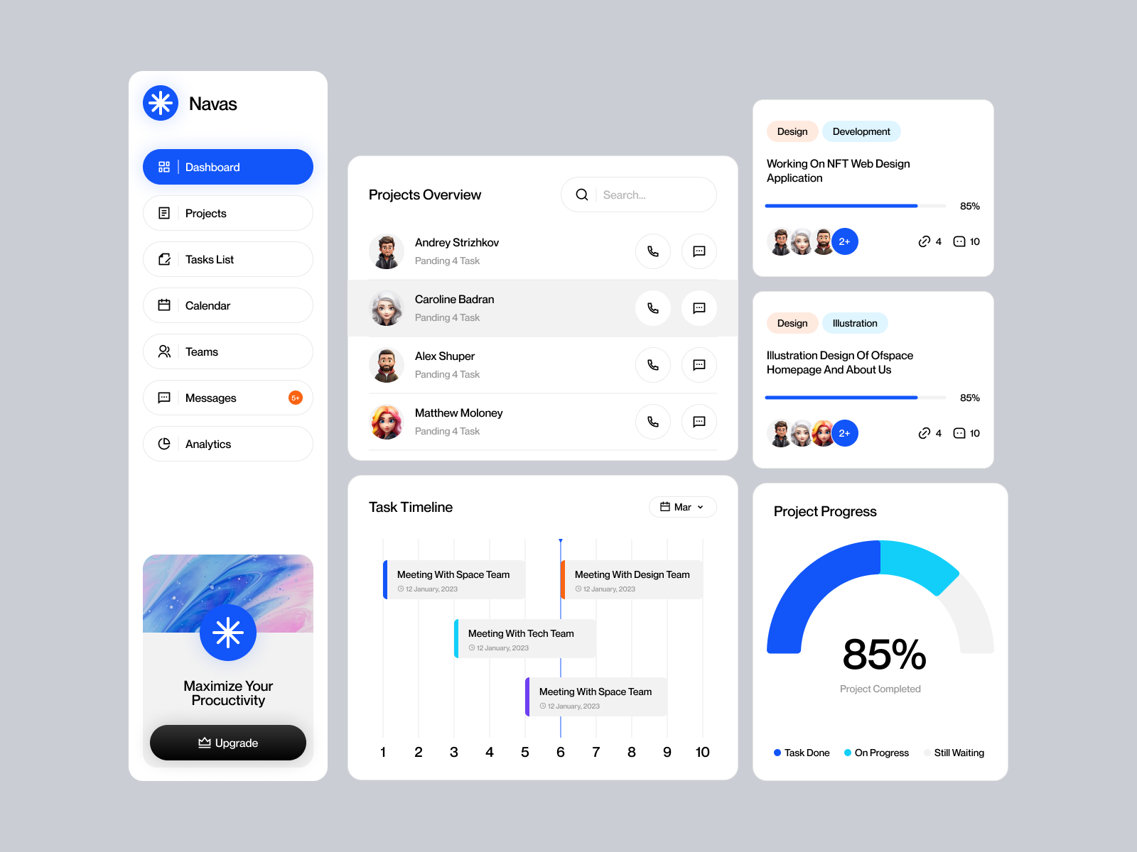 Project Management Dashboard by Orient Design on Dribbble