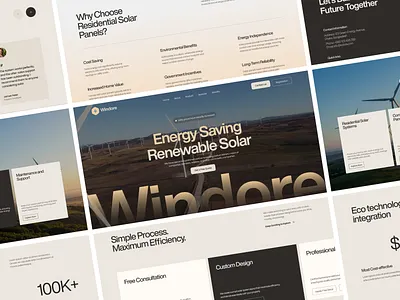 Windore- Solar Website Design cleandesign eco friendly website design energy saving website concept energywebsite landingpage productdesign renewable energy landing page renewableenergy solarenergy solarenergywebsitedesign solarmoderndesign solaruidesign solarweb solarwebsite ui uidesign uiux uxdesign web design for solar companies webdesign