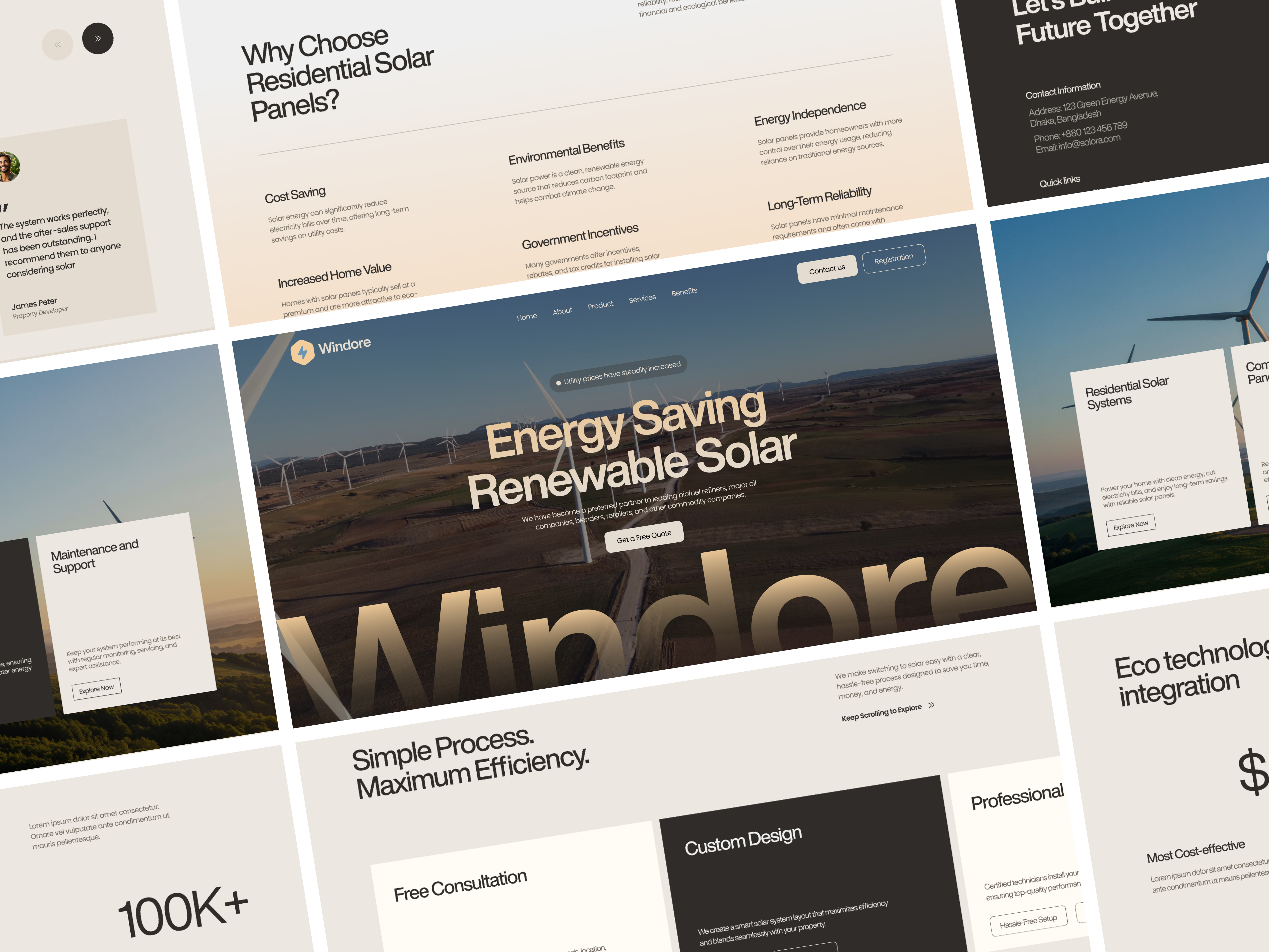 Example of Windore- Solar Website Design