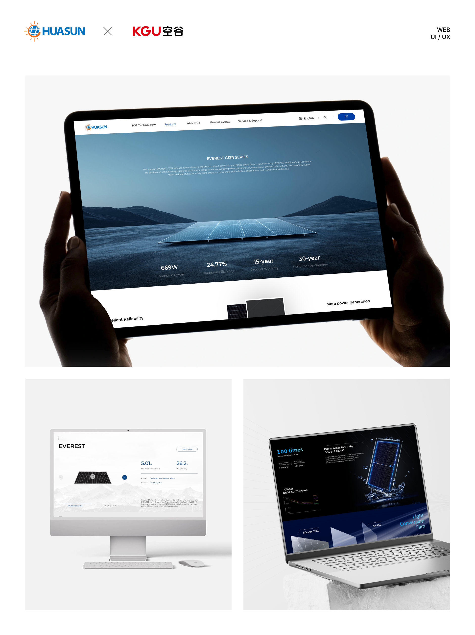 Huasun Launches New Global Website Powered by KGU animation branding premiumwebdesign responsivedesign ui