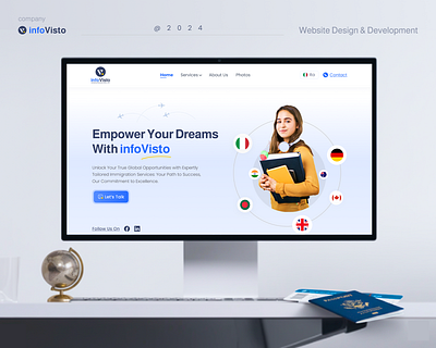 InfoVisto - Immigration & Visa Consulting Website Design corporate website immigration immigration agency immigration website immigration website design minimal modern website ticketing website ui design visa visa consultancy website visa consultancy website design website design