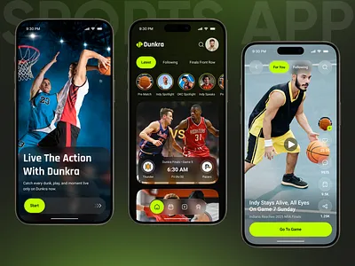 Basketball Live Streaming App UI Design app design basketball basketball app ios app live streaming app mobile mobile app real time app real time scores sports sports app sports ui streaming app ui video app