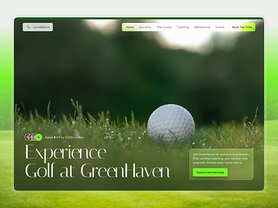 GreenHaven – Golf Club & Membership Website Design interface product service startup ui ux web