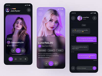 Dating App Design | Modern Profiles, Matching & Chat Experience app app design chat app dating dating app ios app matching app mobile mobile app profile page social app ui