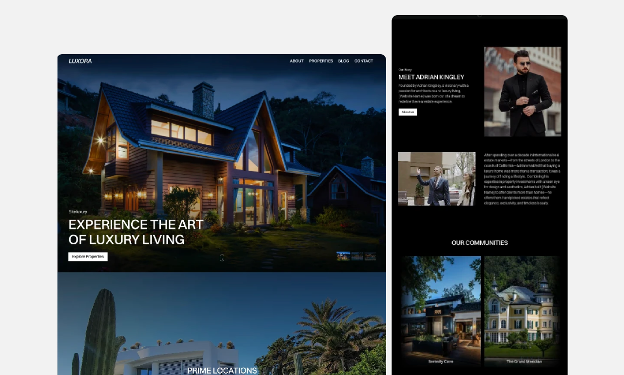Luxury Home - Real Estate Website figma framer design framer website landing page landing page design modern website property website real estate real estate website ui design uiux web web design website website design website development